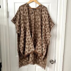 Anthropologie Do Everything In Love Leopard Blanket Kimono One Size